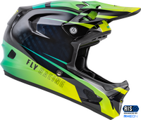 FLY RACING YOUTH WERX-R CARBON HELMET HI-VIS/TEAL CARBON