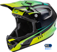 FLY RACING YOUTH WERX-R CARBON HELMET HI-VIS/TEAL CARBON