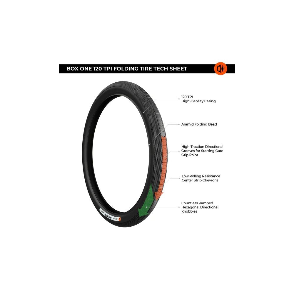 BOX ONE TIRES - 120 TPI - FOLDING BEAD